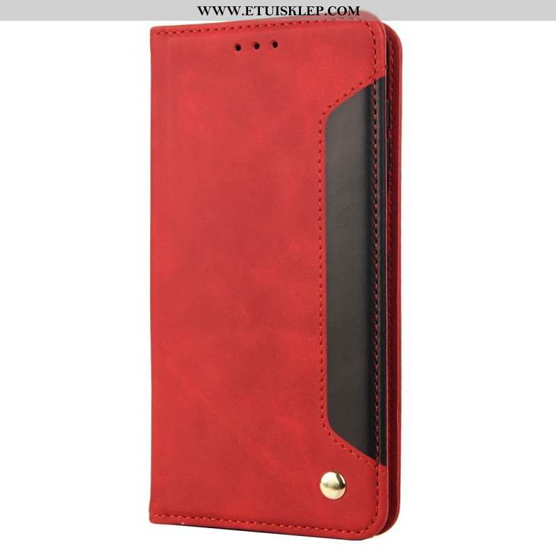 Etui Na Telefon do iPhone 14 Etui Folio Dwukolorowy Z Nitem